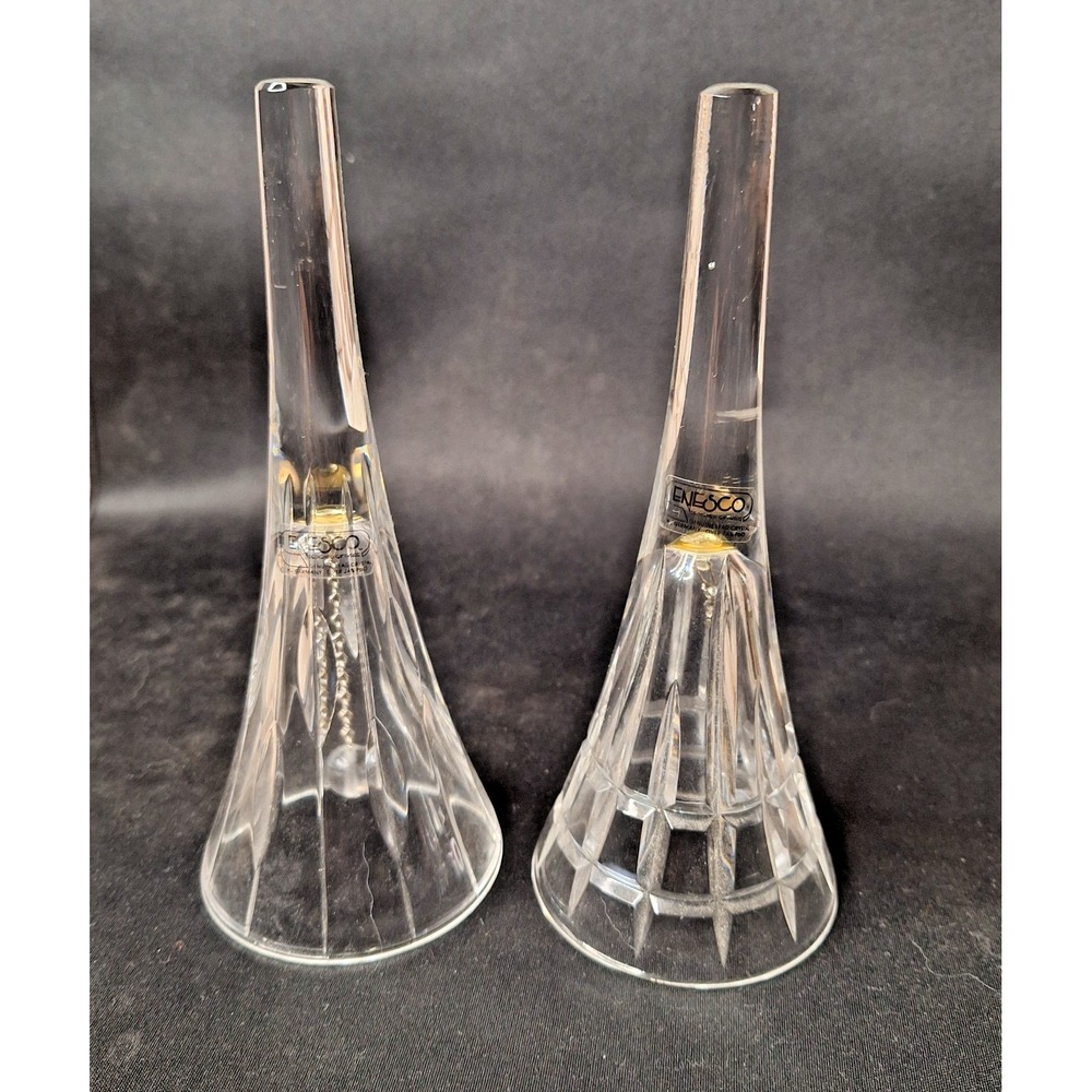 Pair of Enesco Genuine Lead Crystal Bells (two slightly different types).